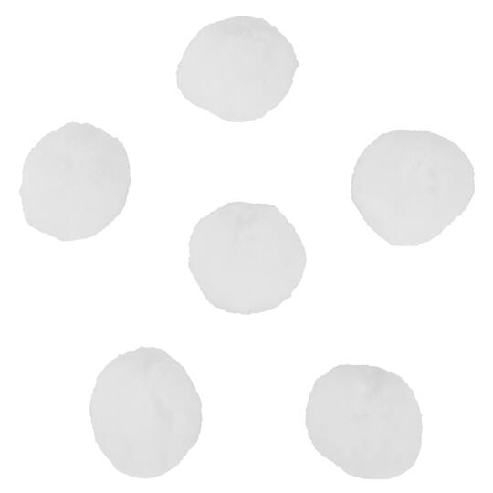 2.25" Plush Faux Christmas Snow Balls, 6ct.